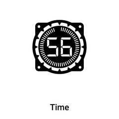 Time icon vector isolated on white background, logo concept of Time sign on transparent background, black filled symbol