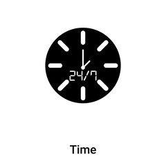 Time icon vector isolated on white background, logo concept of Time sign on transparent background, black filled symbol