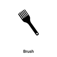 Brush icon vector isolated on white background, logo concept of Brush sign on transparent background, black filled symbol
