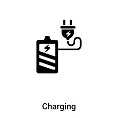 Charging icon vector isolated on white background, logo concept of Charging sign on transparent background, black filled symbol
