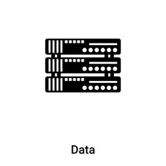 Data icon vector isolated on white background, logo concept of Data sign on transparent background, black filled symbol