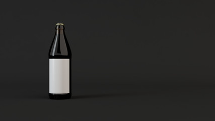 Mock up of beer bottle with blank label