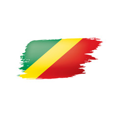 Congo flag, vector illustration on a white background