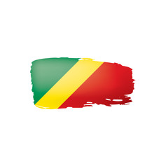 Congo flag, vector illustration on a white background