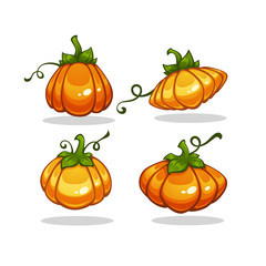 Shiny Cartoon Pumpkin, vector collection for your Halloween design
