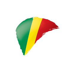 Congo flag, vector illustration on a white background