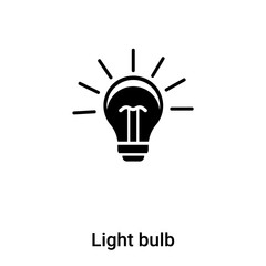 Light bulb icon vector isolated on white background, logo concept of Light bulb sign on transparent background, black filled symbol