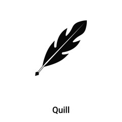 Quill icon vector isolated on white background, logo concept of Quill sign on transparent background, black filled symbol