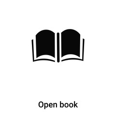 Open book icon vector isolated on white background, logo concept of Open book sign on transparent background, black filled symbol