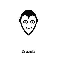 Obraz premium Dracula icon vector isolated on white background, logo concept of Dracula sign on transparent background, black filled symbol
