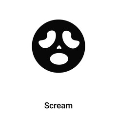 Fototapeta premium Scream icon vector isolated on white background, logo concept of Scream sign on transparent background, black filled symbol