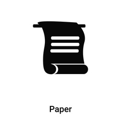 Paper icon vector isolated on white background, logo concept of Paper sign on transparent background, black filled symbol