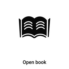 Open book icon vector isolated on white background, logo concept of Open book sign on transparent background, black filled symbol