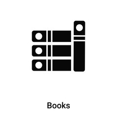 Books icon vector isolated on white background, logo concept of Books sign on transparent background, black filled symbol
