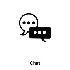 Chat icon vector isolated on white background, logo concept of Chat sign on transparent background, black filled symbol
