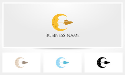 Rocket Moon Space Logo © recehan
