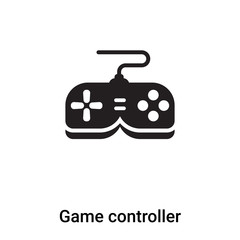 Game controller icon vector isolated on white background, logo concept of Game controller sign on transparent background, black filled symbol