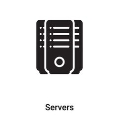 Servers icon vector isolated on white background, logo concept of Servers sign on transparent background, black filled symbol