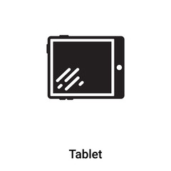 Tablet icon vector isolated on white background, logo concept of Tablet sign on transparent background, black filled symbol