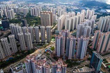 Fototapeta na wymiar Top view of Hong Kong residential district