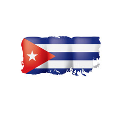 Cuba flag, vector illustration on a white background.