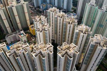Top view of Hong Kong residential building