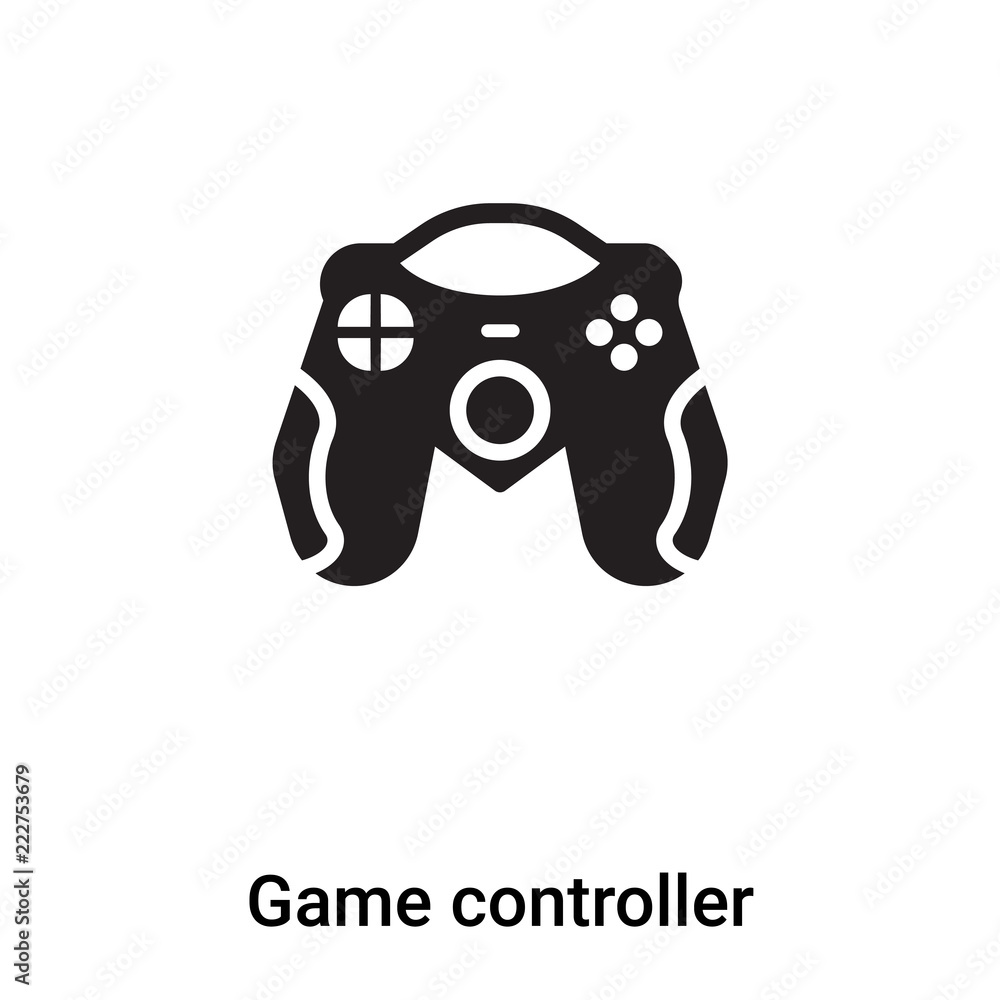 Poster game controller icon vector isolated on white background, logo concept of game controller sign on tr