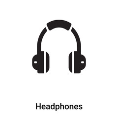Headphones icon vector isolated on white background, logo concept of Headphones sign on transparent background, black filled symbol