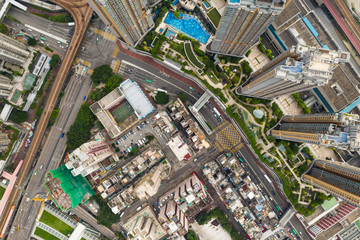 Top down of Hong Kong residential area