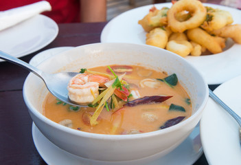 Tom Yum Goong Spicy Sour Soup,famous Thai food cuisine