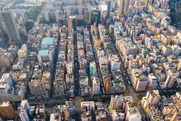 Top down of Hong Kong cityscape
