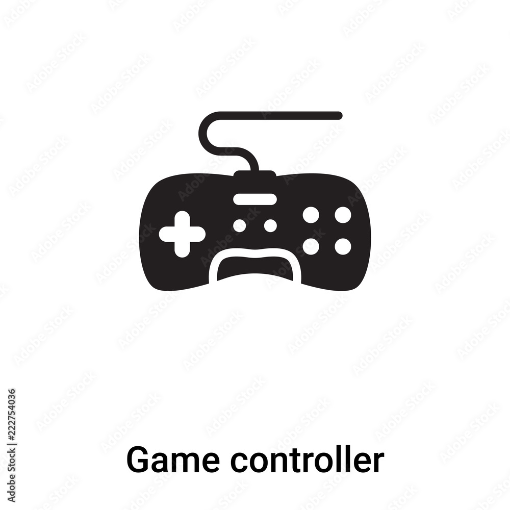 Poster game controller icon vector isolated on white background, logo concept of game controller sign on tr