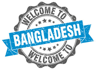 Obraz premium Bangladesh round ribbon seal