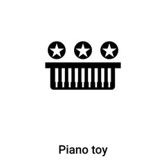 Piano toy icon vector isolated on white background, logo concept of Piano toy sign on transparent background, black filled symbol