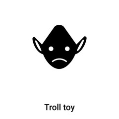 Troll toy icon vector isolated on white background, logo concept of Troll toy sign on transparent background, black filled symbol