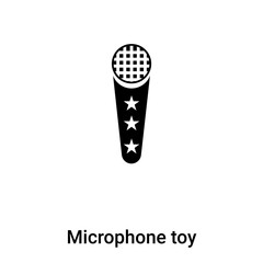 Microphone toy icon vector isolated on white background, logo concept of Microphone toy sign on transparent background, black filled symbol