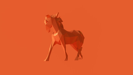 Orange Polygon Horse 3d illustration 3d rendering © paul