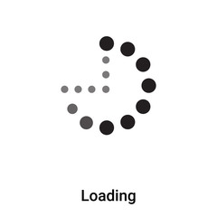 Loading icon vector isolated on white background, logo concept of Loading sign on transparent background, black filled symbol