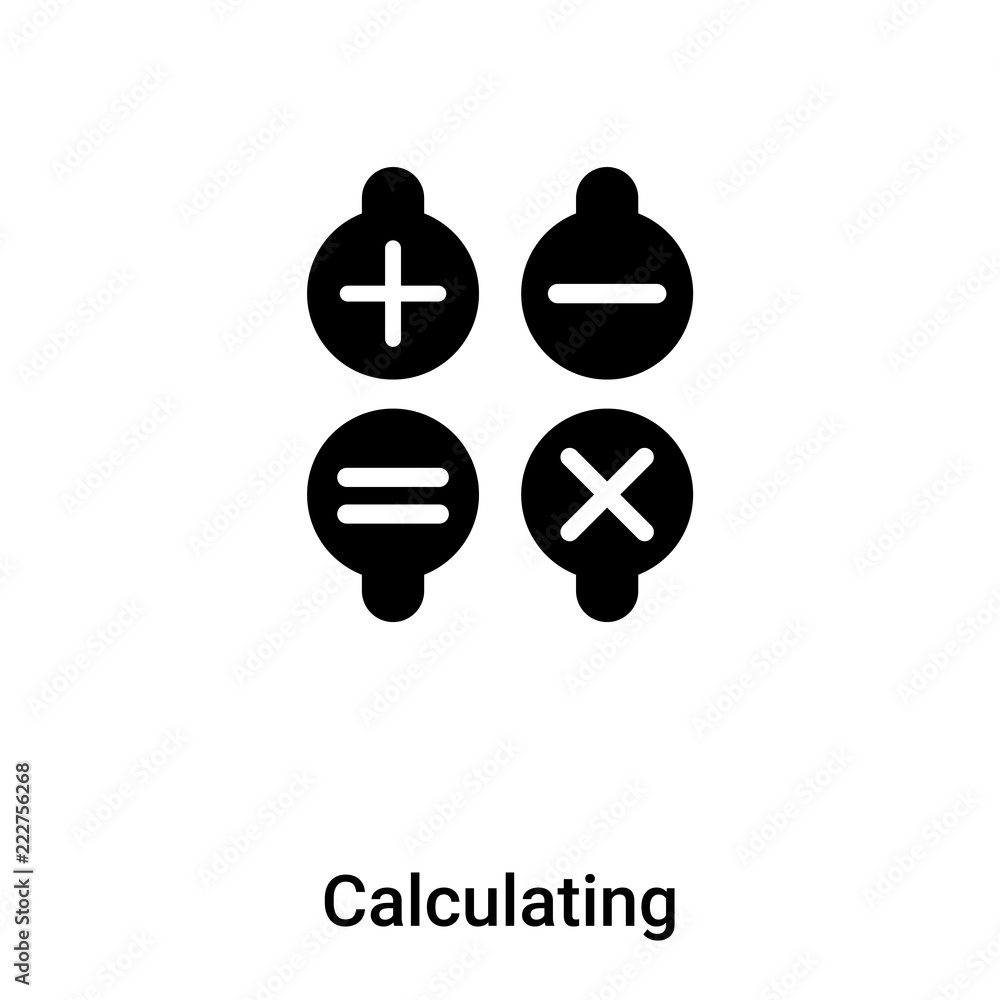 Poster calculating symbol icon vector isolated on white background, logo concept of calculating symbol sign