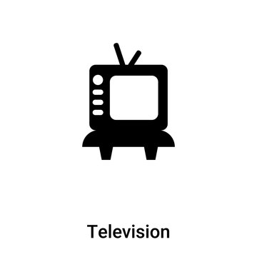 Television icon vector isolated on white background, logo concept of Television sign on transparent background, black filled symbol