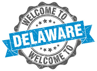 Obraz premium Delaware round ribbon seal