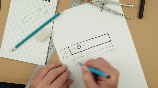 Sketching a rectangular detail, designing