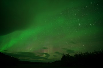 Aurora borealis (northern lights) in September, 2018, Whitehorse, Canada