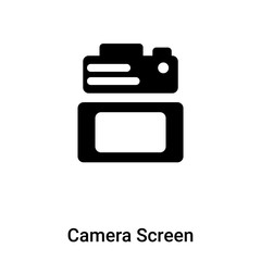 Camera Screen icon vector isolated on white background, logo concept of Camera Screen sign on transparent background, black filled symbol
