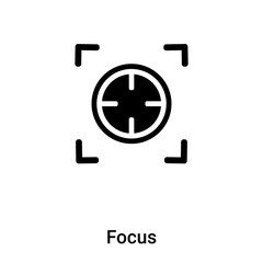 Focus icon vector isolated on white background, logo concept of Focus sign on transparent background, black filled symbol