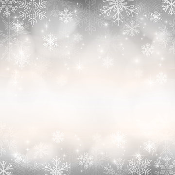 Magic gold Christmas background with snowflakes.Template for your design, flyer, card, gift, banner and poster. Vector illustration