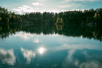 Beautiful Blue Lake in Siberia, Russia