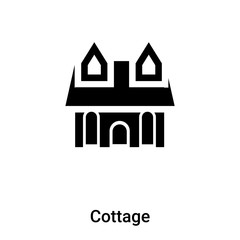 Cottage icon vector isolated on white background, logo concept of Cottage sign on transparent background, black filled symbol