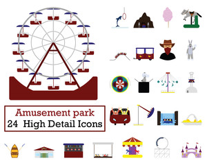 Obraz na płótnie Canvas Amusement Park Icon Set