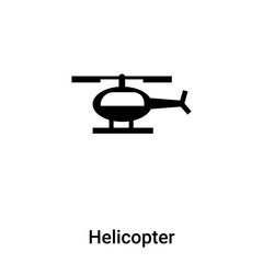 Helicopter icon vector isolated on white background, logo concept of Helicopter sign on transparent background, black filled symbol